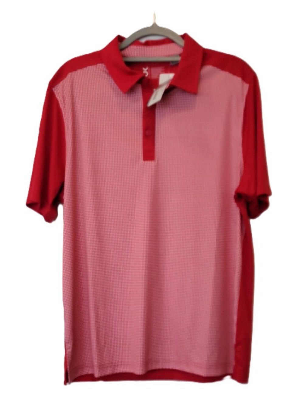 Cutter & Buck Mens Red Checkered Shortsleeve Golf Polo Shirt In Large NWT
